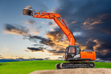 excavator at work on construction site