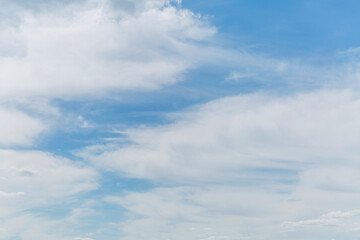 Blue cloudy sky on a clear sunny day. Background. Space for text.