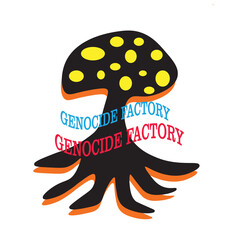 Mushroom illustration for t-shirt and apparel design. Clothing, logo, identity, nature. 