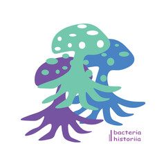 Illustration mushroom for t-shirt design, clothing, apparel. Logo and brand identity. 
