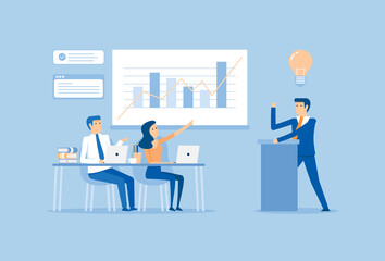 Fototapeta premium Business meeting and study of finance path