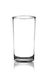 Glass or empty glass separately on white background