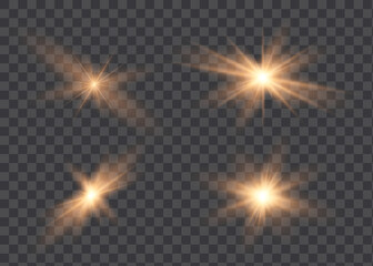 Glow light effect. Star burst with sparkles. Vector illustration.