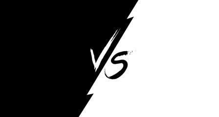 Versus flat tournament screen design. White and black background with VS brush style monogram. Template for esports battle. Team competition, game championship. Vector © аska