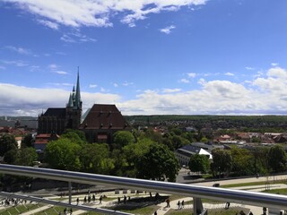 Zitadelle Petersberg in Erfurt vom Panoramaweg aus gesehen
