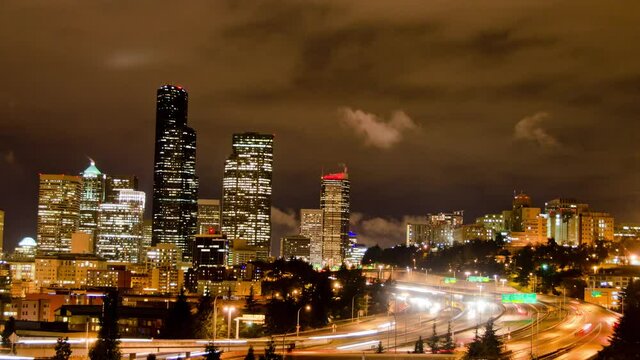 Downtown Seattle & I-5 In Motion