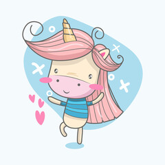 Cute Unicorn enjoying while dancing