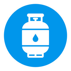 Propane gas cylinder vector white glyph icon