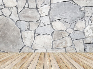 Stone wall texture empty interior background.