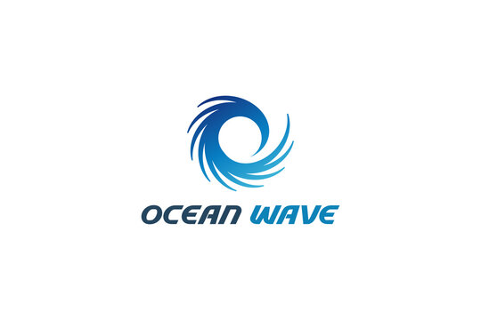 Letter o ocean wave optimization business logo design
