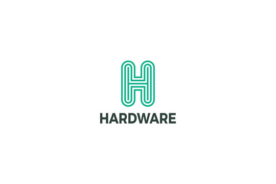 Letter H paste colour hardware business logo design