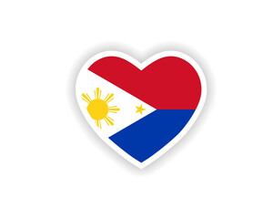 Ph flag heart icon. Clipart image isolated on white background