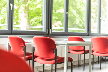 An empty classroom in a school