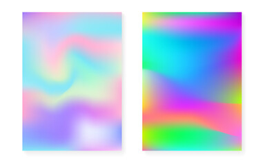 Holographic gradient background set with hologram cover.