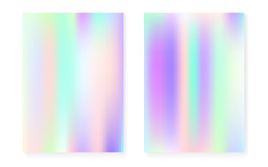 Holographic cover set with hologram gradient background.
