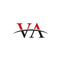 VA initial swoosh horizon, letter logo designs vector