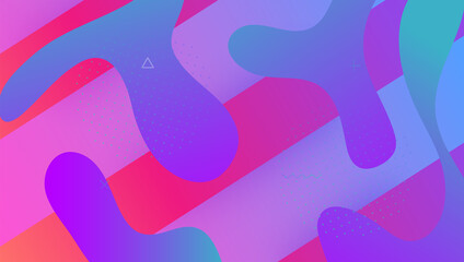 Liquid Poster. Blue Bright Design. 3d Landing Page. Multicolor Template. Hipster Frame. Rainbow Background. Flow Digital Cover. Modern Element. Magenta Liquid Poster