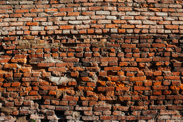 Red Brick wall background and texture