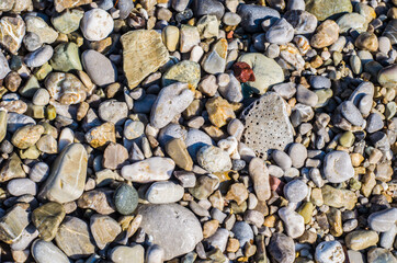 Sea pebble color texture natural photo .