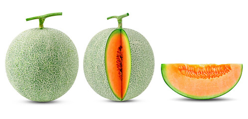 cantaloupe melon isolated on white background