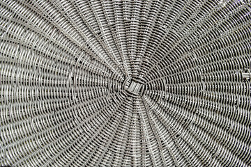 Black and white background of outdoor wicker table