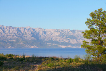 Landscape with sea and mountains
