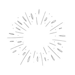 Star burst or sunburst doodle illustration. Hand drawn firework design element. Vector illustration.