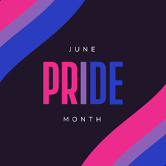 Pride month june . Bisexuality flag. LGBT, LGBTQ, LGBTQ + Template, banner, background. Vector illustration - 435471552