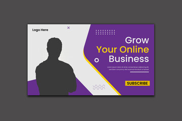 Business Youtube Thumbnail Template Design and Web Banner 