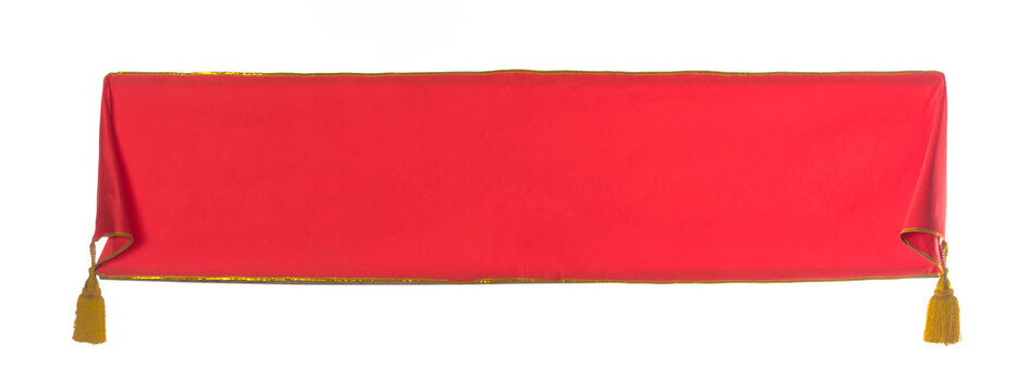 Red Banner, Red Royal Ribbon On White Background