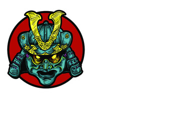 samurai head illustration