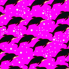 seamless pattern with dolphin