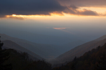 Mountain Landscape with cloudy sky