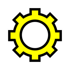 Drawn settings item. The symbol is located. Flat illustration icon on white background