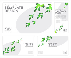 Green concept template design, Corporate identity layout template design for company event. Use for report, presentations, marketing, advertising, brochure, modern style.