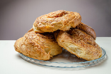 Ham and cheese buns. High quality photo