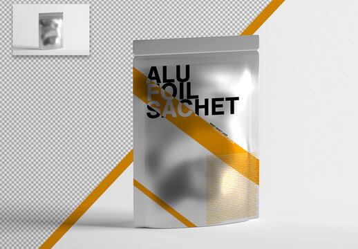 Foil Aluminium Sachet Mockup