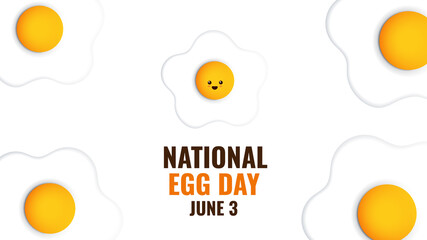 National Egg Day June 3. Egg design. Food concept. Poster, card, banner, and background.
