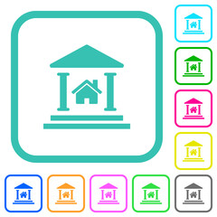 Real estate loan vivid colored flat icons