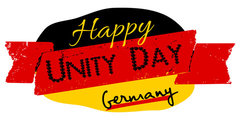 Germany Independence day on October 3rd. Happy German Unity Day or Tag Der Deutschen Einheit. National holiday in Germany on third of Oktober. Patriotic flag background with bright celebration text.