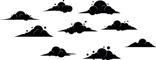 Clouds collection. Cloud vector icons. Clouds in line simple design. Vector illustration
