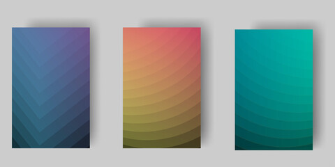 Abstract background set of geometric gradients vector illustration