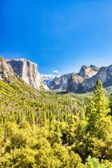 Yosemite Valley view from the Tunnel Entrance to the Valley during a Sunny Day, Yosemite National Park