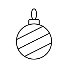 Thin line round Christmas ornament vector icon on a white background. Fully editable and royalty-free.