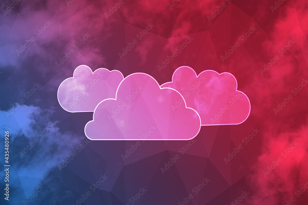 Poster 3d rendering technology cloud computing