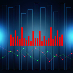 2d rendering Stock market online business concept. business Graph 