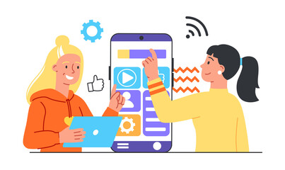 Developer build mobile app, work on user interface