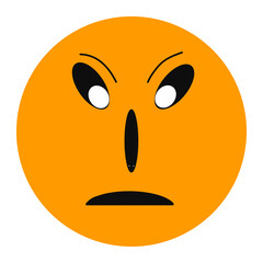 Smile in horror. Icon. Colorful graphic sketch. Idea for decors, logo, covers, holidays, gifts, art. Isolated vector. 