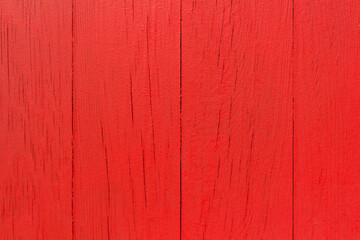 Close up view of red painted wood background.