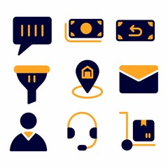 ecommerce icon set with duotone style for poster, banner, and social media